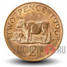 2 пенса 1996 года - Остров Гернси - Коровы