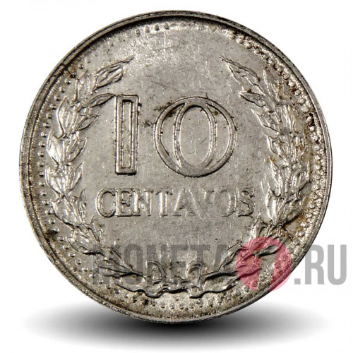 10 сентаво 1974 года - Колумбия - Франсиско Сантадер