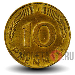 10 пфеннигов 1977 года - ФРГ - J