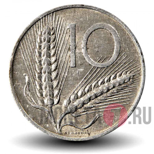 10 лир 1973 года - Италия - Колосья пшеницы