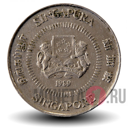10 центов 1989 года - Сингапур - Жасмин