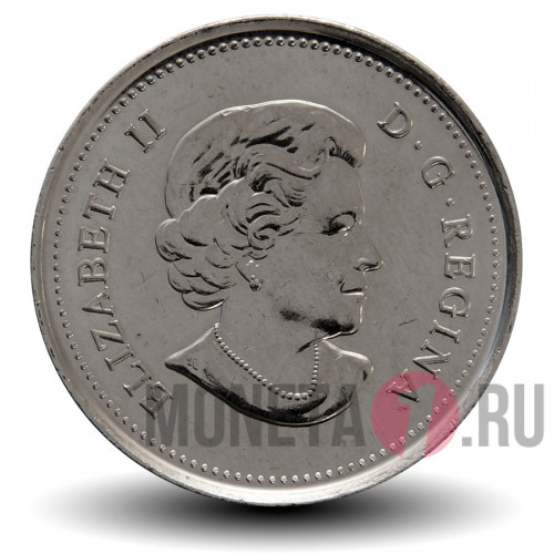 25 центов 2011 года - Сапсан - Канада - Цветная монета