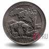 25 центов "Йеллоустон, Вайоминг" 2010 года - Национальные парки - P