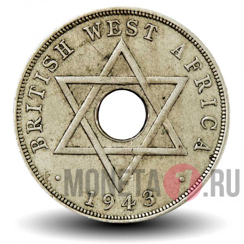 1 пенни 1943 года - Британская Западная Африка - George VI