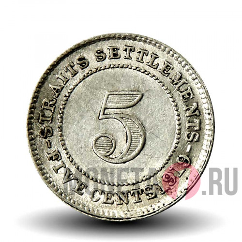 5 центов 1919 года - Стрейтс Сетлментс - George V