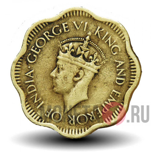 10 центов 1944 года - Цейлон - George VI