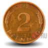 2 пфеннига 1975 года - ФРГ - Дуб - J