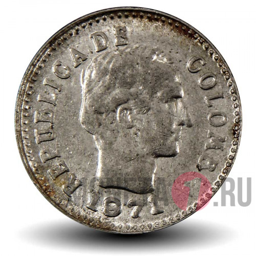 10 сентаво 1971 года - Колумбия - Франсиско Сантадер