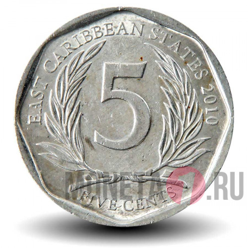 5 центов 2010 года - Восточные Карибские территории - Елизавета II
