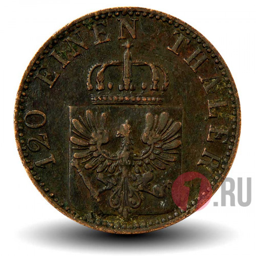 3 пфеннига 1865 года - Пруссия - Вильгельм I - А
