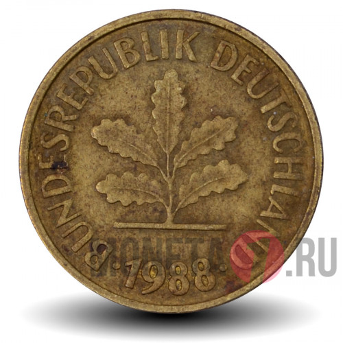 5 пфеннигов 1988 года - ФРГ - D