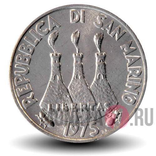 5 лир 1975 года - Европейские ежи - Сан-Марино