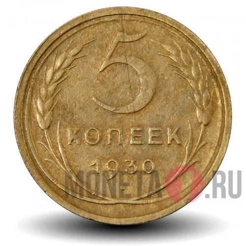 5 копеек 1930 года - СССР (чистка)