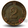 2 пфеннига 1965 года - ФРГ - Дуб - G