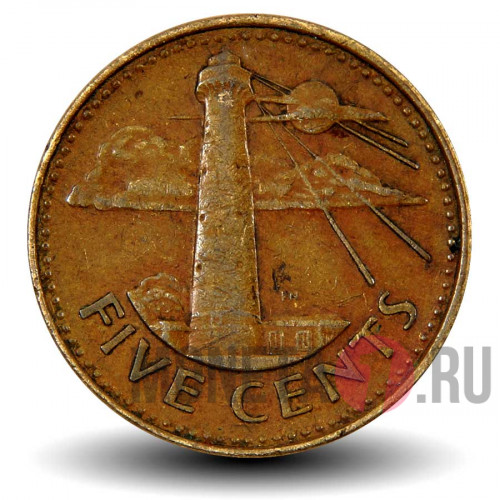 5 центов 1989 года - Барбадос - Маяк Гордон