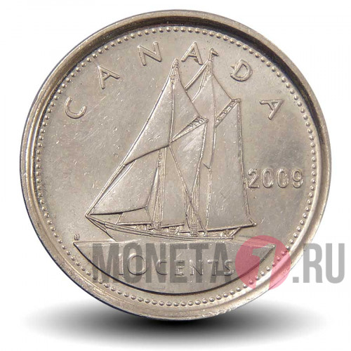 10 центов 2009 года - Канада - Шхуна Bluenose