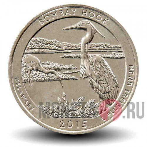 25 центов 2015 года - Бомбай-Хук - Квотер США - D