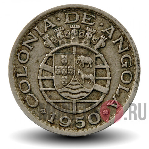 50 сентаво 1950 года - 300-летие революции 1648 года - Ангола