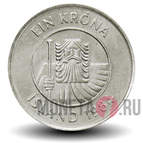 1 крона 1984 года - Исландия - Треска