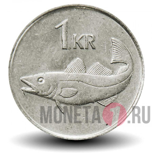 1 крона 1984 года - Исландия - Треска