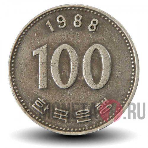 100 вон 1988 года - Южная Корея - Адмирал Ли Сун Син