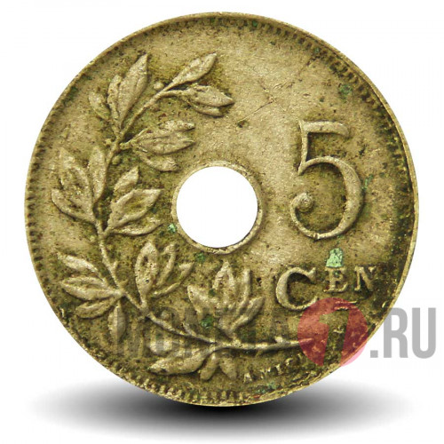 5 сантимов 1921 года - Бельгия - Альберт I - BELGIE