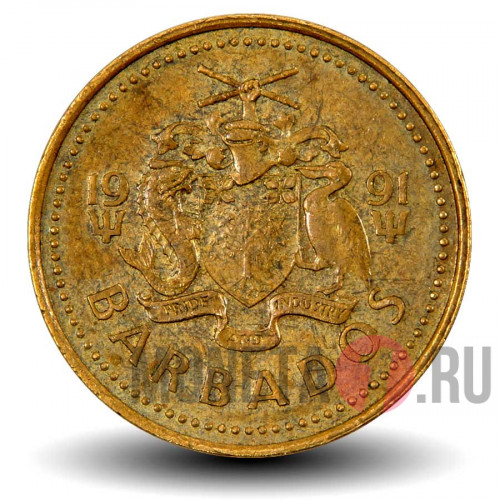 5 центов 1991 года - Барбадос - Маяк Гордон