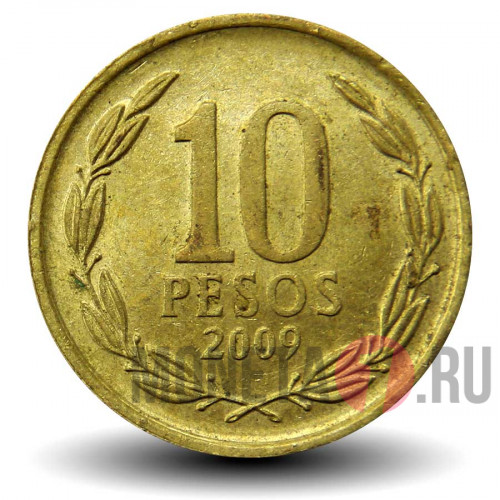 10 песо 2009 года - Чили - Бернардо О'Хиггинс