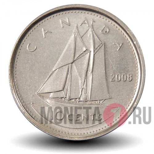 10 центов 2008 года - Канада - Шхуна Bluenose