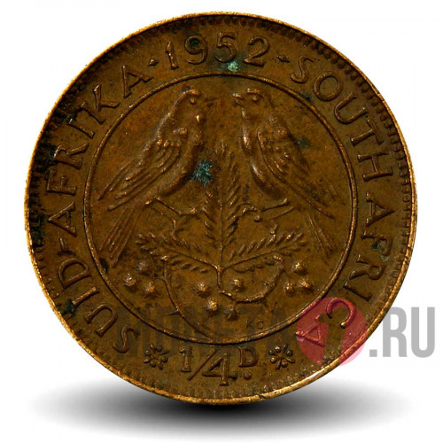 1/4 пенни 1952 года - ЮАР - Георг VI