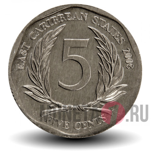 5 центов 2008 года - Восточные Карибские территории