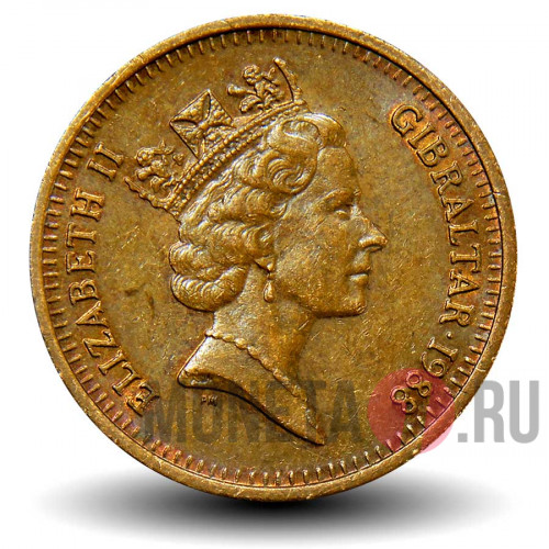 2 пенса 1988 года - AB - Гибралтар - Маяк