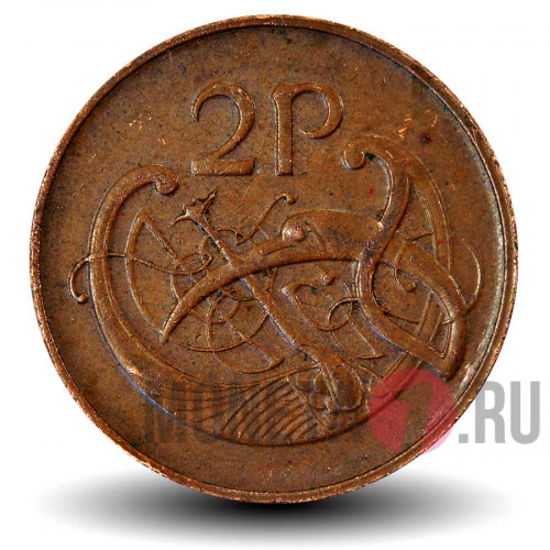 2 пенса 1980 года - Ирландия - Арфа