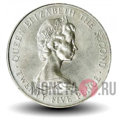 25 пенсов 1978 года - Королевский визит - Остров Гернси