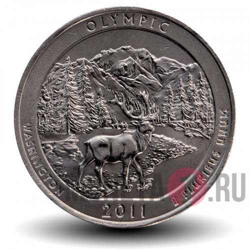 25 центов "Олимпик, Вашингтон" 2011 года - Национальные парки - P