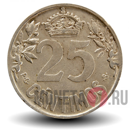 25 сентимо 1925 года - Испания - парусник Караба