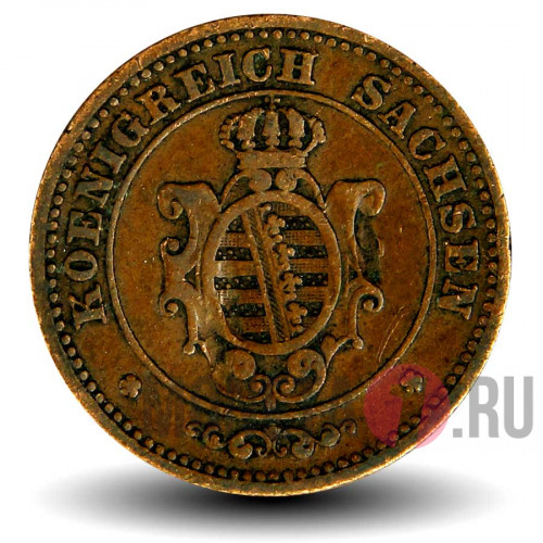 2 пфеннига 1862 года - Саксония - Johann - B (деформация)