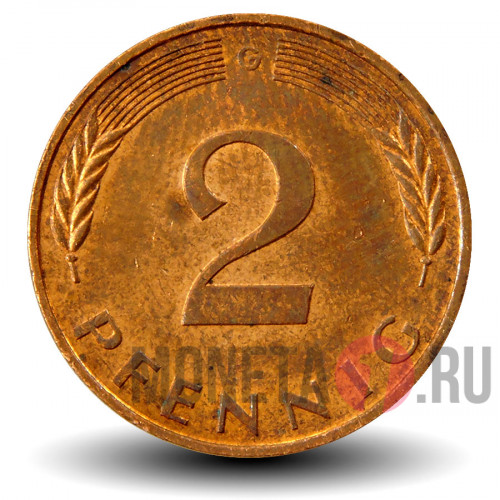 2 пфеннига 1994 года - ФРГ - Дуб - G