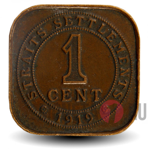 1 цент 1919 года - Стрейтс-Сетлментс - George V