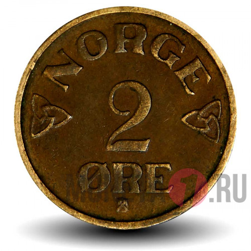 2 эре 1954 года - Норвегия - Хокон VII