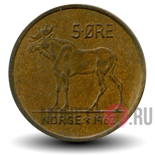 5 эре 1962 год - Норвегия - Лось