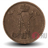 1 пенни 1908 года - Русская Финляндия - Вензель Николая II