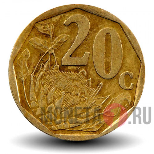 20 центов 2000 года - ЮАР - Королевская Протея - KM #162