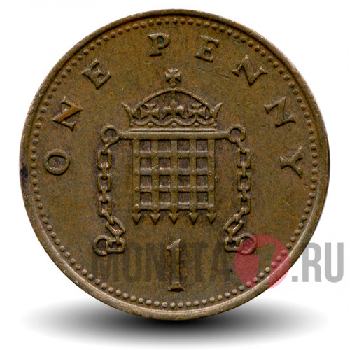 One Penny 1985 года - Великобритания - Elizabeth II