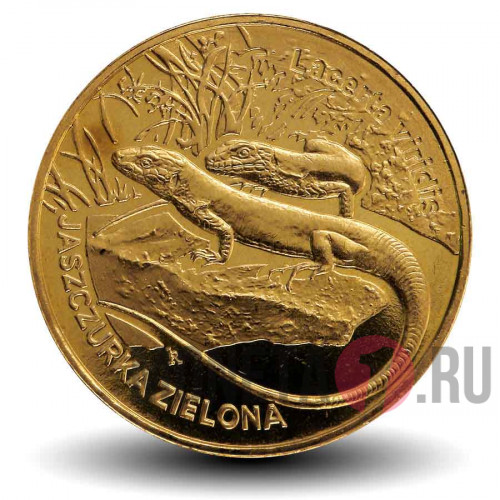 2 злотых - Зеленая ящерица - Животный мир - 2009 год