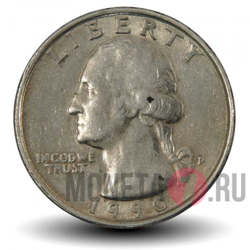 25 центов 1990 года - США - Джордж Вашингтон - P
