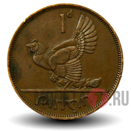 1 пенни 1952 года - Ирландия - Птица