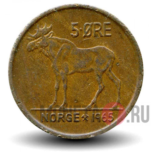 5 эре 1965 год - Норвегия - Лось