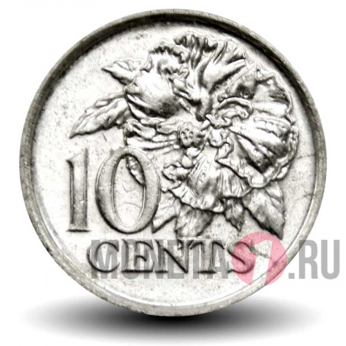 10 центов 2016 года - Тринидад и Тобаго - Гибискус