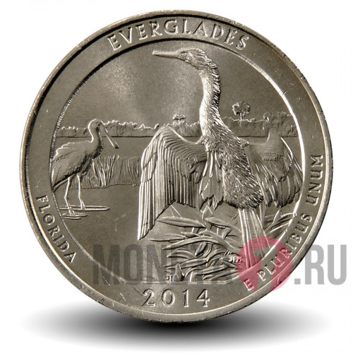 25 центов 2014 года - Национальный парк Эверглейдс - Квотер США - P